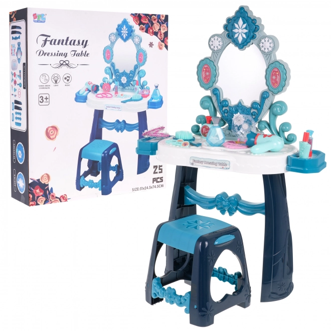 Interactieve kindercosmetische tafel met verlichting en accessoires
