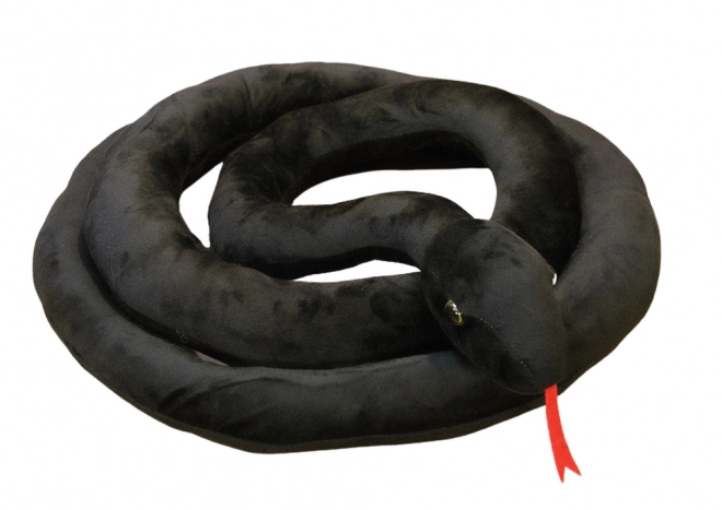 Pluchen mascotte zwarte slang 110 cm