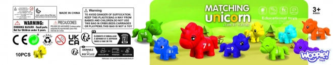 Montessori set voor het leren van cijfers en kleuren Eenhoorns