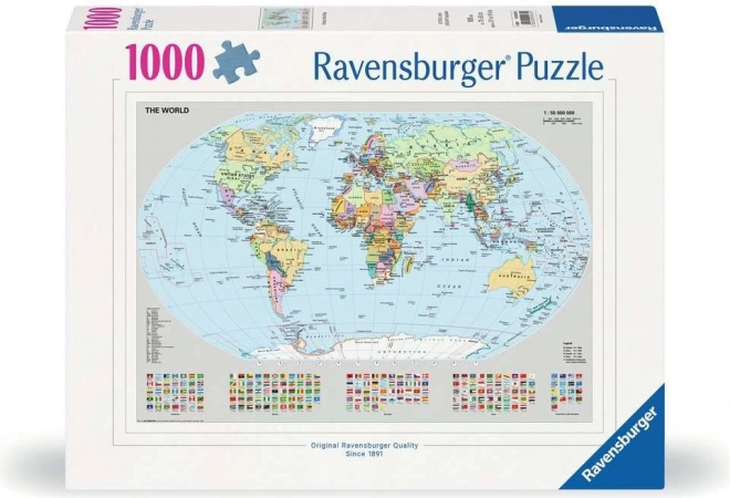 Politieke wereldkaart Ravensburger puzzel 1000 stukjes