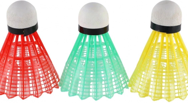 Gekleurde badmintonshuttles/kooitjes 3 stuks