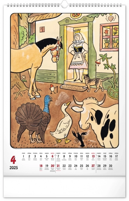 Muurkalender Josef Lada 2025, 33 × 46 cm