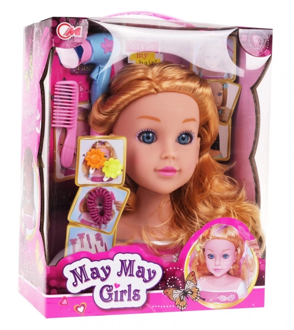 Blonde stylingshoofd + accessoires
