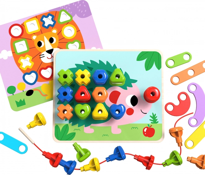 Tooky Toy multifunctioneel bord met gekleurde schroeven voor vormonderwijs