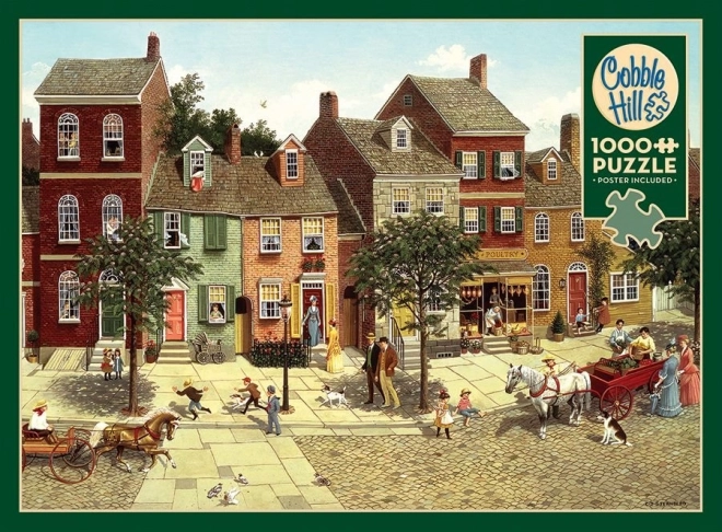 Puzzel COBBLE HILL Bocht op het plein 1000 stukjes