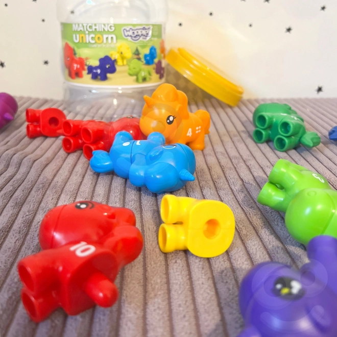 Montessori set voor het leren van cijfers en kleuren Eenhoorns