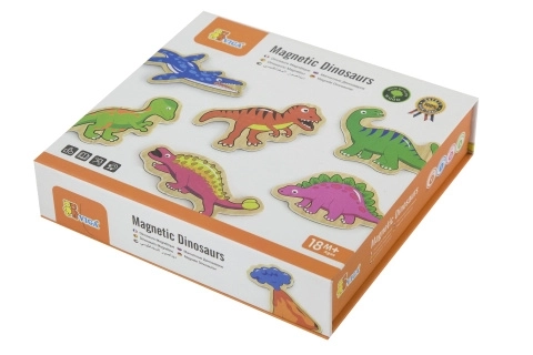 Houten magneten 20 st - dinosauriërs