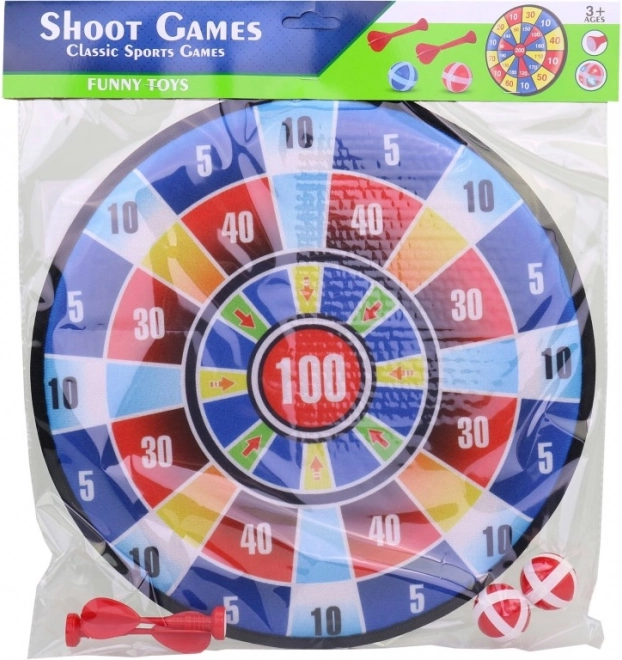 Zachte dartbord met pijlen en ballen 36 cm