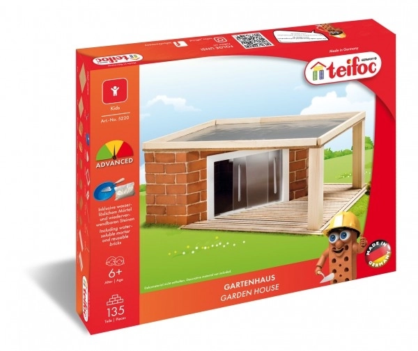Bouwdoos Teifoc Tuinhuis 135 stuks in doos 35x29x5cm