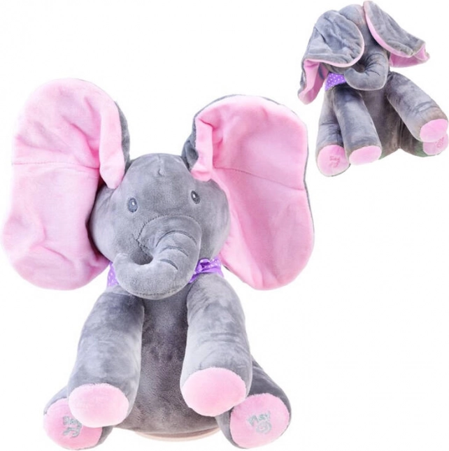 Interactieve pluchen olifant die zingt en peek‑a‑boo speelt – Olifant