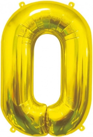 Folieballon cijfer 0 goud 85 cm GoDan