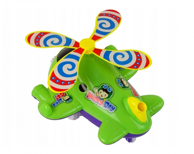 Groen Duwvliegtuig met Lange Stok en Bel