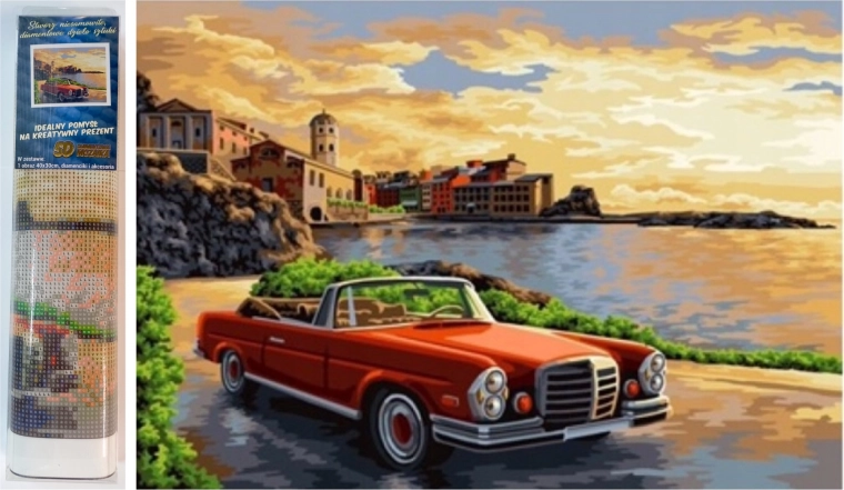 Diamantschilderen NORIMPEX – rit langs de kust 30 × 40 cm
