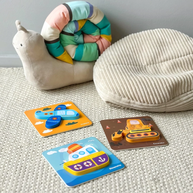 Woopie houten puzzel voertuigen Montessori FSC