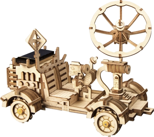RoboTime 3D zonne-maanvoertuig – houten bouwpakket