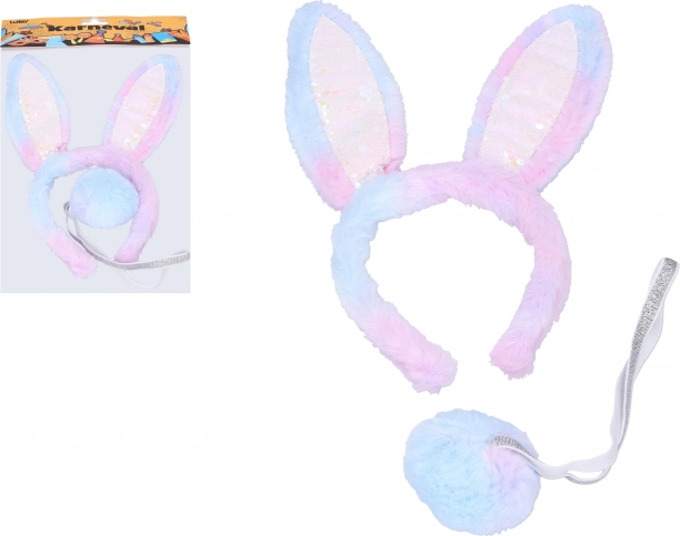 Glitterend carnavalsset konijntje