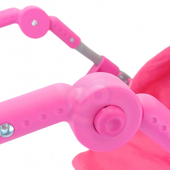 kinderwagen voor poppen 3-in-1 roze met stippen