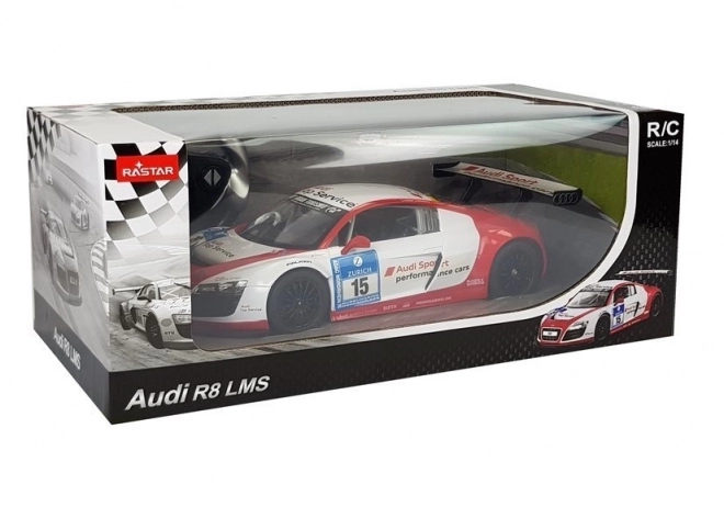 Rastar Audi R8 LMS op afstand bestuurbare auto 1:14 wit-rood
