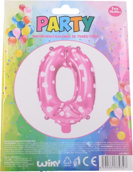 Opblaasbare ballon nummer 1 met hartjes – Roze