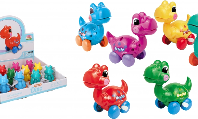 Uittrekbare plastic dinosaurus 10 cm
