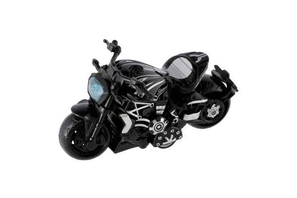 Motorfiets metaal/kunststof 10cm op terugtrekmechanisme mix kleuren
