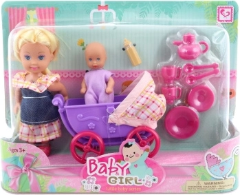Pop met kinderwagen en accessoires
