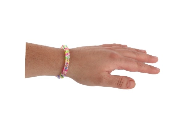 Maak je eigen armbandje - elastiekjes 200 stuks regenboog + gereedschap in zakje 10x16cm