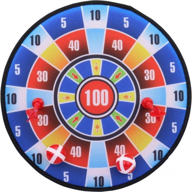 Zachte dartbord met pijlen en ballen 36 cm