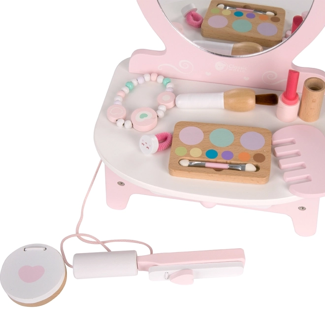 Houten kaptafel voor kinderen met spiegel en accessoires van Classic World
