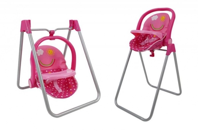 Set 3-in-1, kinderstoel, schommel, autostoeltje - Stippel