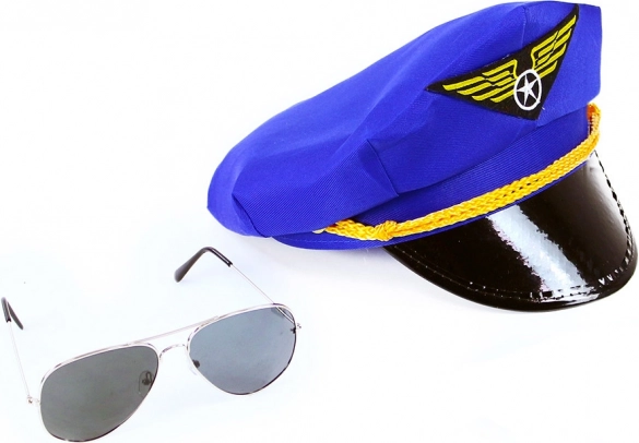 Set pilotenmuts met bril voor volwassenen