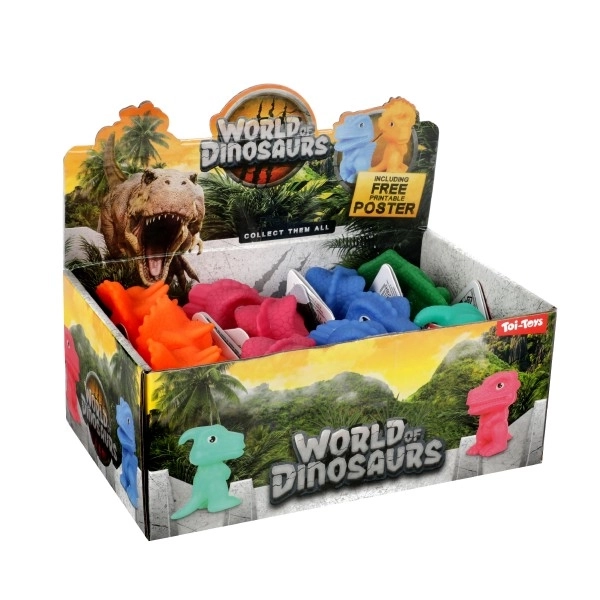Rubberen dinosaurus 8cm - 5 soorten in doos