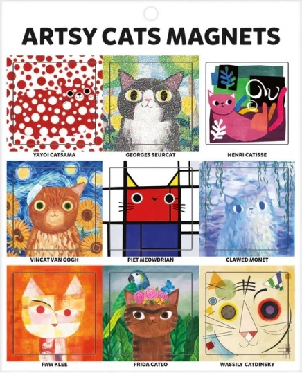 Mudpuppy Artistieke katten - magneten 9 stuks