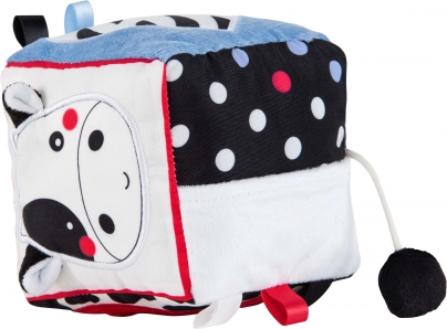 Sensorische pluchen kubus midi 10 cm – tijger en koe