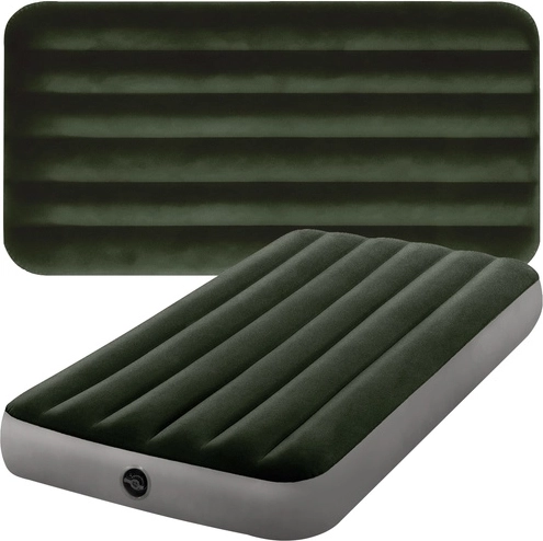 Opblaasbaar velours luchtbed eenpersoons INTEX Dura-Beam Fiber-Tech 191 × 99 × 25 cm