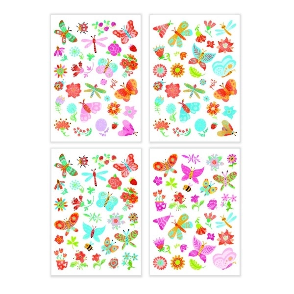 Tattoo set Vlinders en bloemen