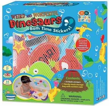 Foambadstickers Gekke dinosaurussen met opbergnet
