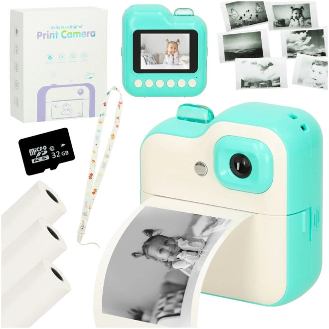 Kinderen instant camera met thermoprint 24MP met 1GB geheugen – groen