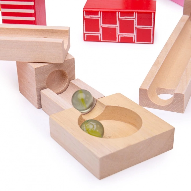 Bigjigs Speelgoed Houten Knikkerbaan Gekleurd