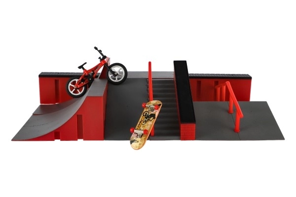 Skatepark - rampen, vingervelo en skateboard