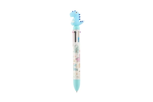 Pen/Dinosauruspen zes kleuren plastic 17cm 4 kleuren