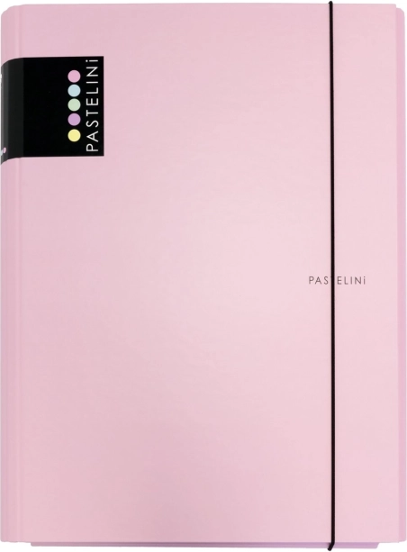 3-kleps laminaatmap met elastiek Pastelini – Roze