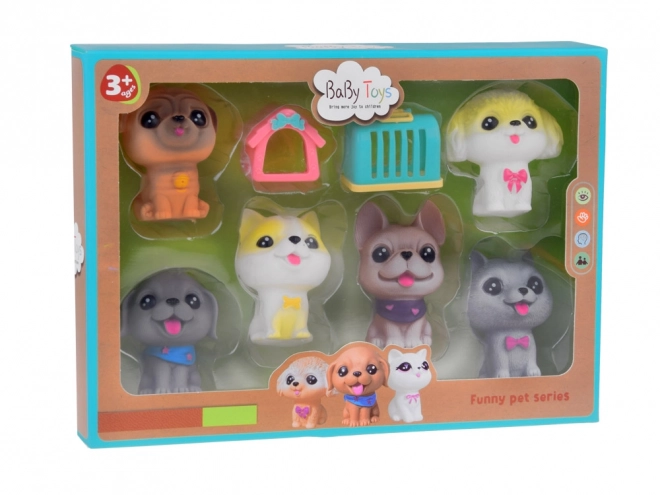 Set rubberen hondenfiguren