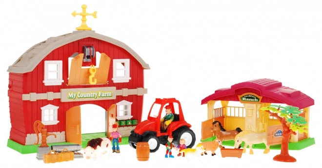 Kinderboerderij Schuur met geluiden + tractor - 18 onderdelen
