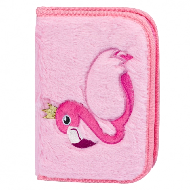 BAAGL Klasieke schooletui met twee kleppen Flamingo