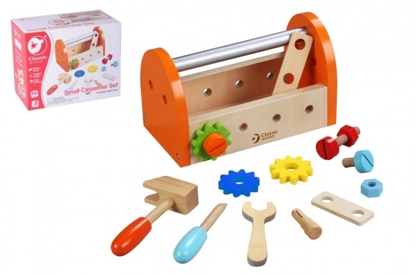 Set voor kleine timmerman met houten gereedschap