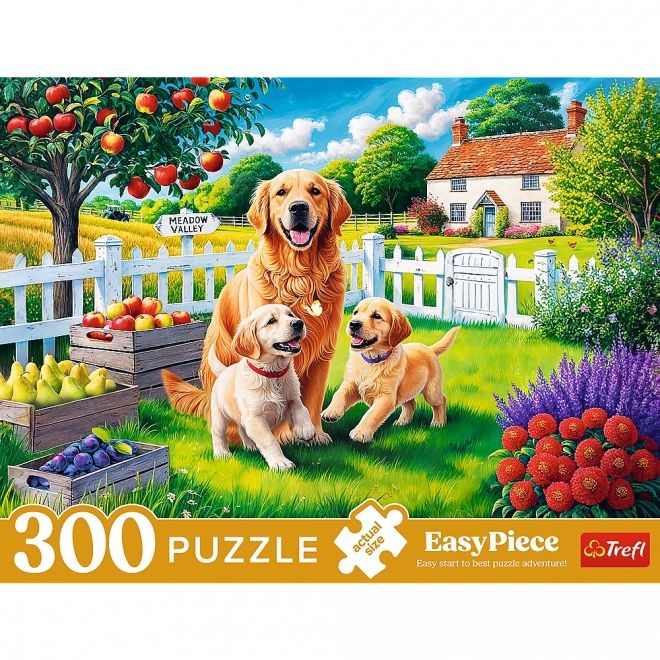Puzzel - 300 stukjes - Hondjes op het platteland Trefl