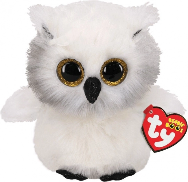 TY Beanie Boos Mascotte - Uil Austin 15 cm Wit