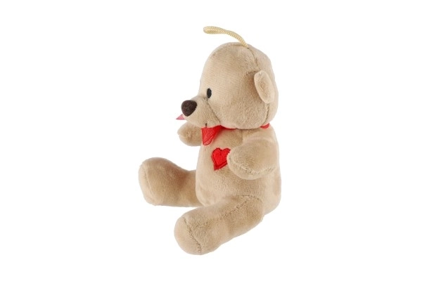 Pluche teddybeer met strik en hart 12 cm