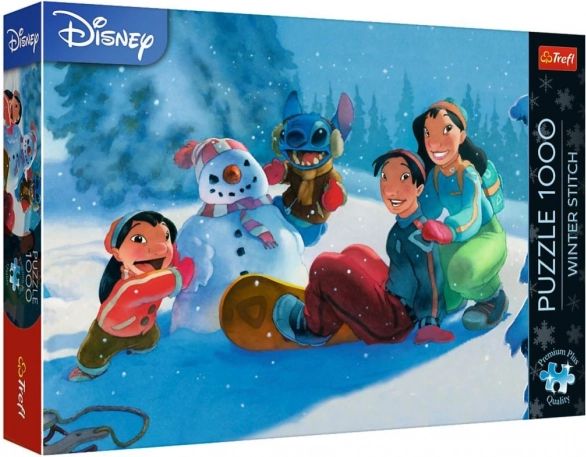 Puzzle Premium Plus Winter met Stitch 1000 stukjes